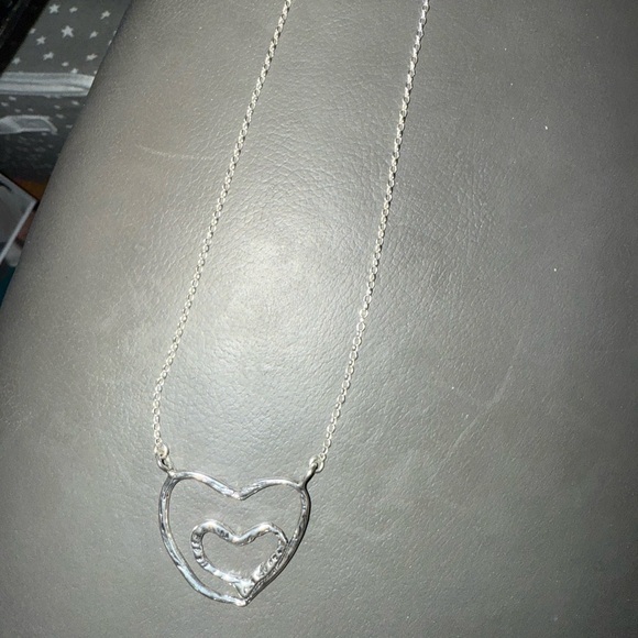 NWOT-Silpada Charming Sterling Silver Double Heart Pendant Necklace - Picture 2 of 4